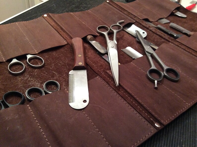 Pet Grooming Organizer Leather Grooming Tool Bag Groomer Etsy