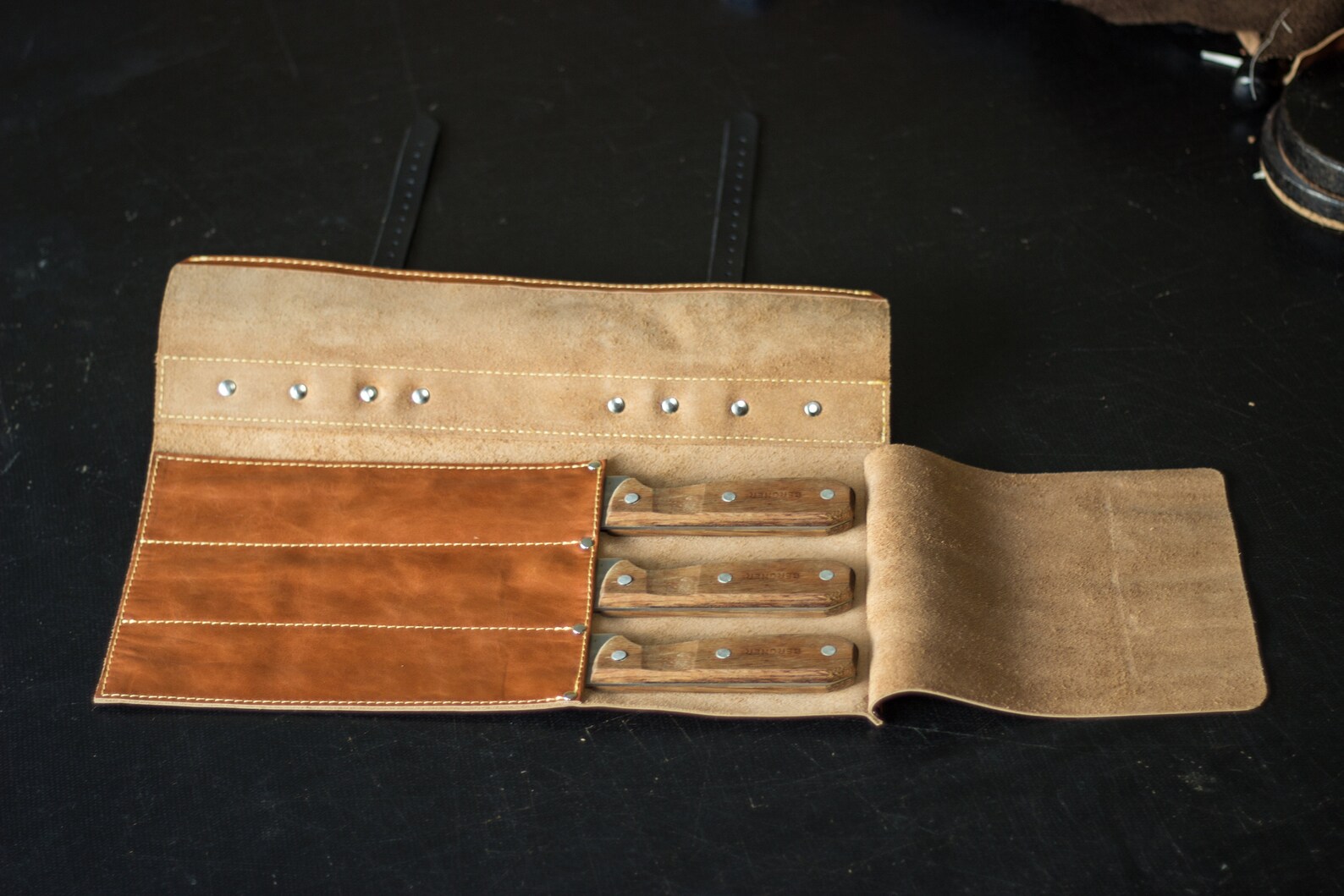 Leather knife roll Personalized knife roll Chef knife roll Etsy