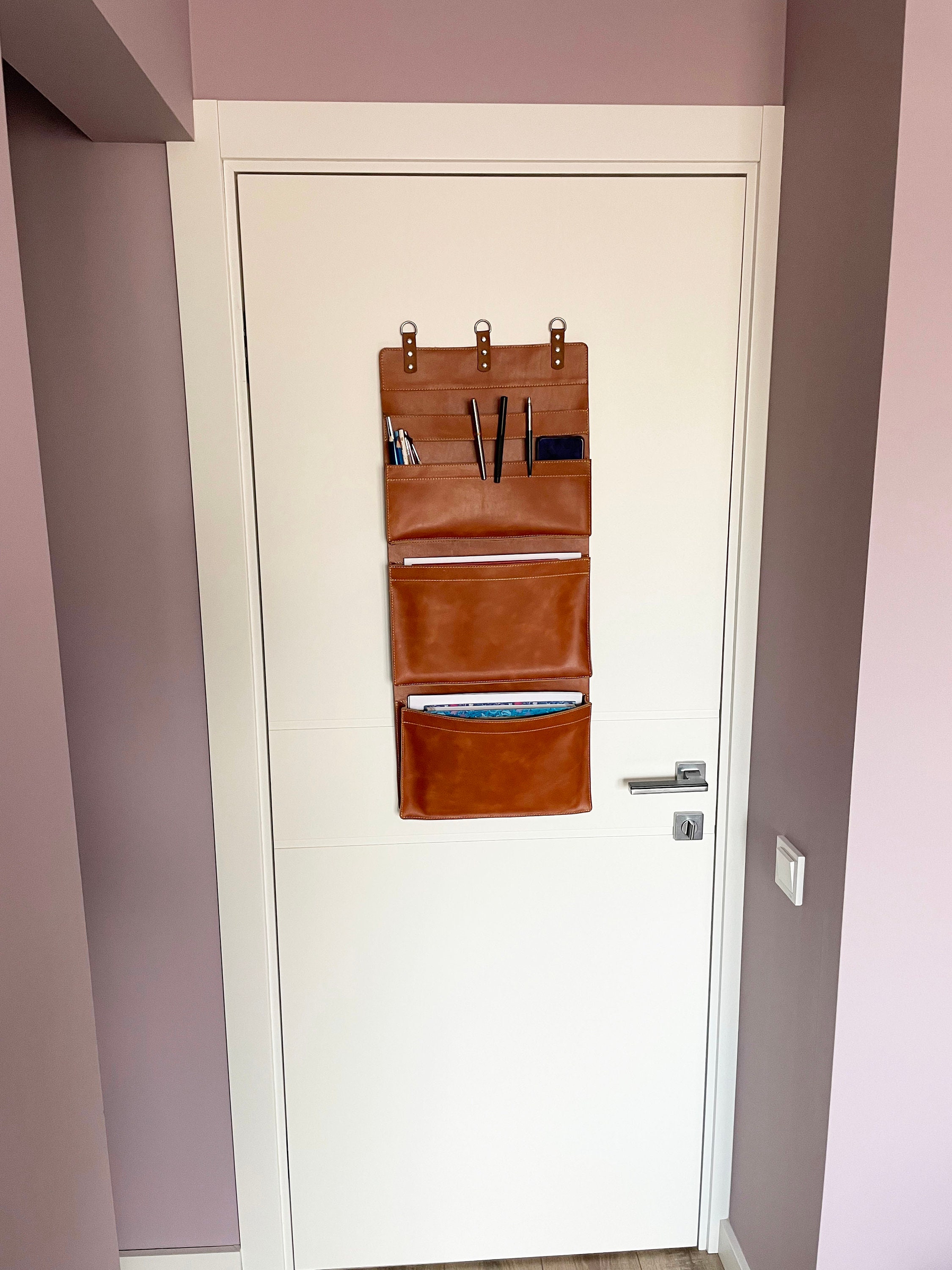 Leder Wandbehang Organizer Büro Organizer Wand aufbewahrung | Etsy