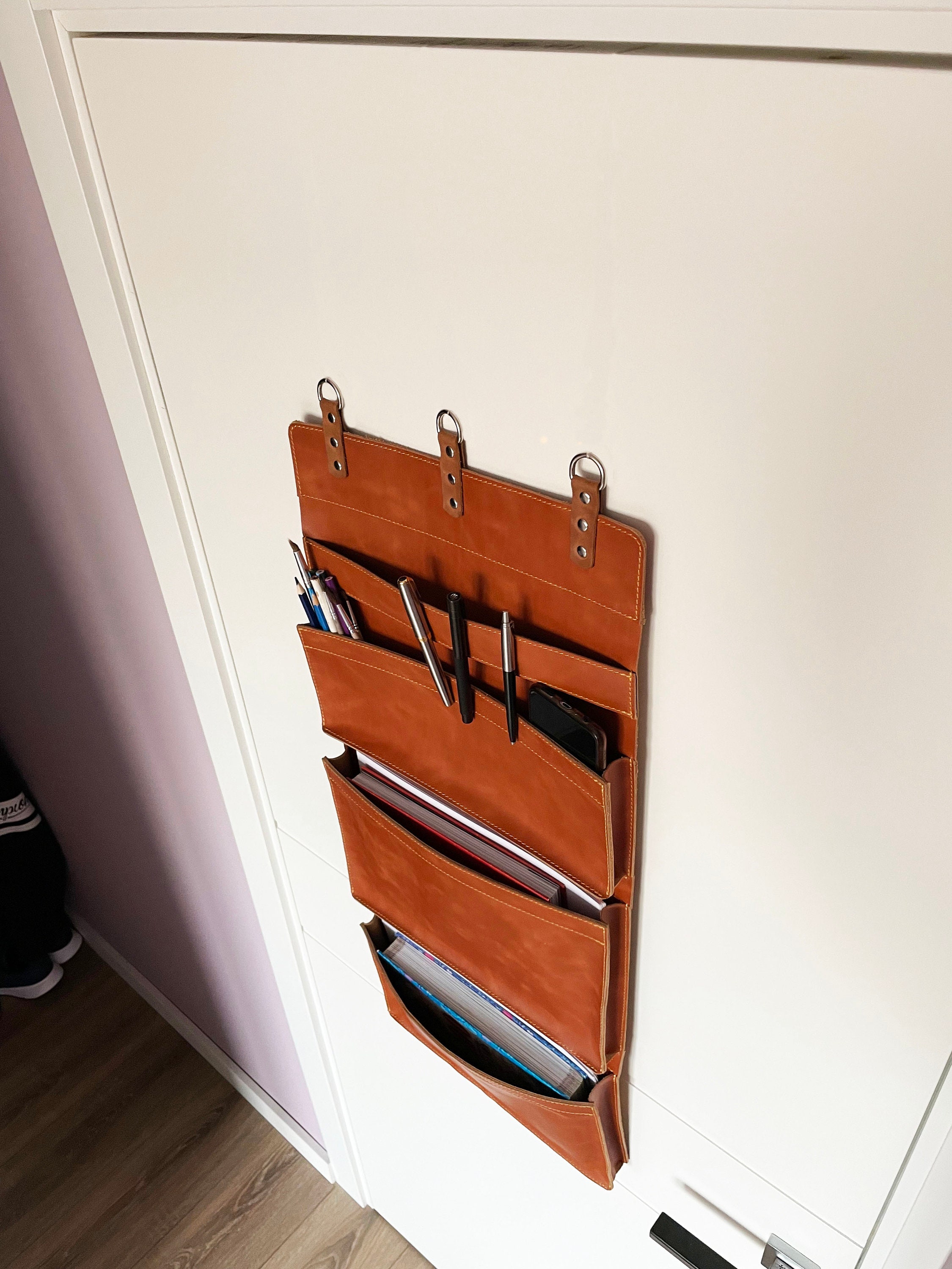Leder Wandbehang Organizer Büro Organizer Wand aufbewahrung | Etsy