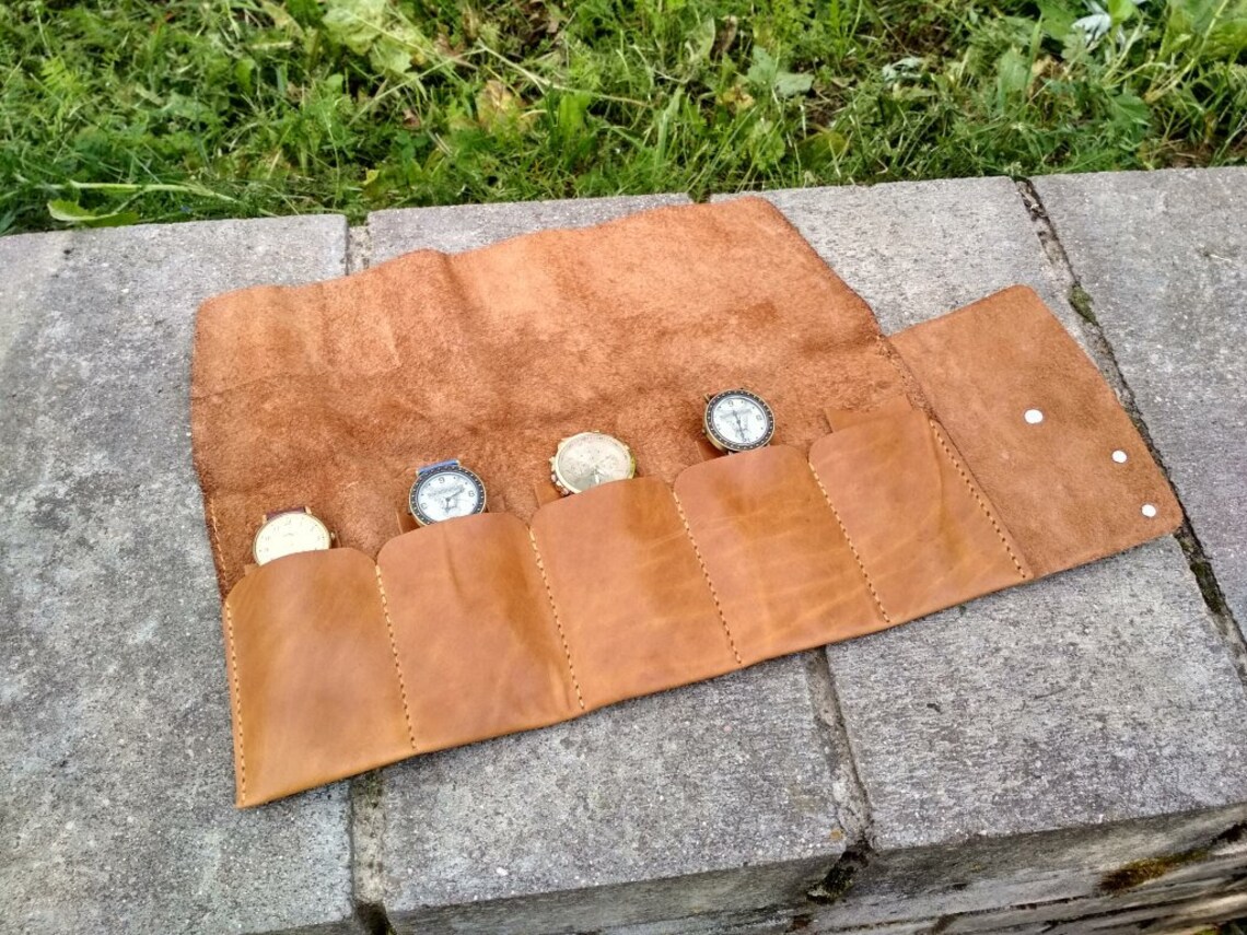 Roll for 25 Watches Leather Watch Roll Travel Watch Pouch Etsy