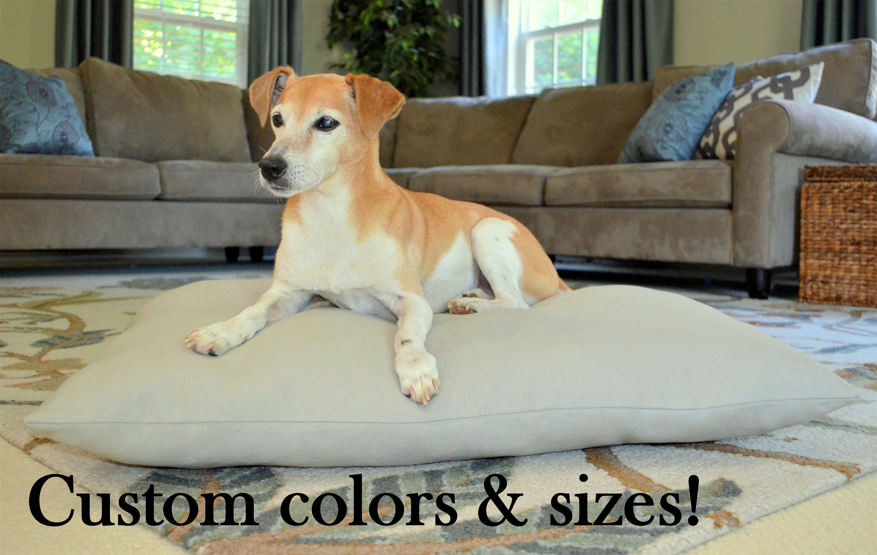 Canvas heavy duty dog bed cover solid color dog bed pillow Etsy
