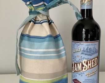 Boozy Bag, fabric gift bag , one off, environmentally friendly, ideal gift, recycled eco friendly