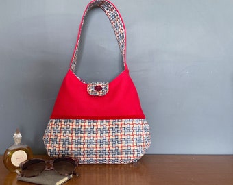 Girly Bag, fabric bag, purse, one off, environmentally friendly, handled bag, ideal gift, recycled fashion