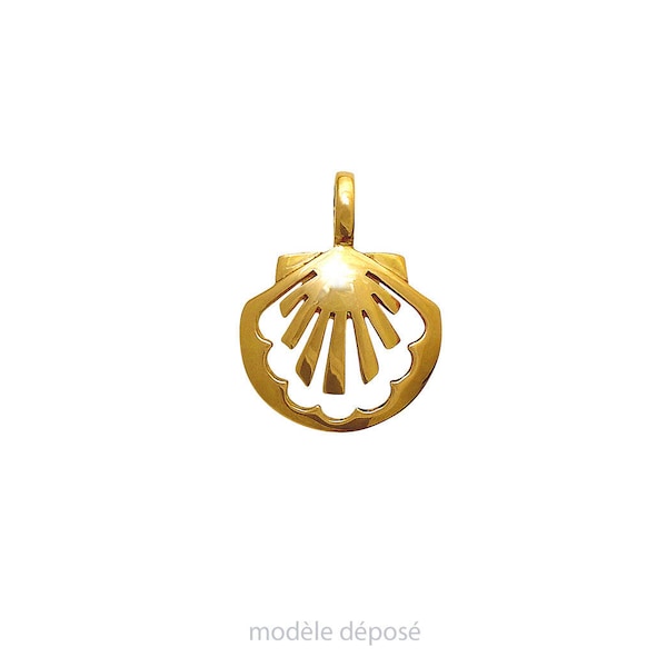 PENDENTIF OR 750/1000 COQUILLE Saint Jacques de Compostelle - concha - Bijou contemporain, design minimaliste.