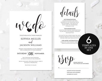 rustic wedding invitation pdf etsy