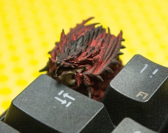 Tecla Rathalos Artisan - Tecla Monster Hunter / Teclas personalizadas / Teclas para teclados mecánicos / Teclas Cherry MX / Teclas de perfil OEM