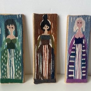 Three Ladies handwoven wallhanging in flemish technique