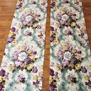 Arthur Sanderson Pair of  Vintage curtains/panel printed with romantic pattern.