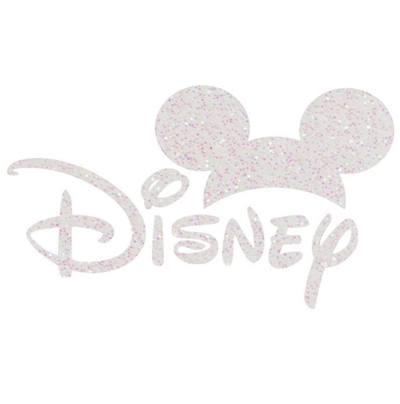 Disney Mickey Mouse ears iron on glitter vinyl TRANSFER decal patch applique