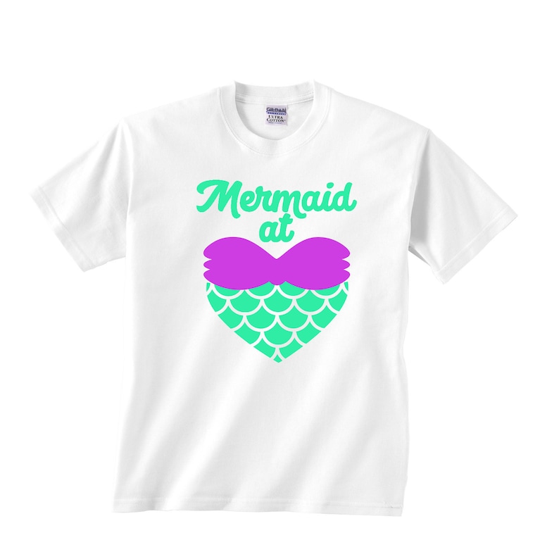Toddler T shirt Youth Tshirt, Girl Mermaid Birthday Shirt Disney Mermaid At Heart Mermaid Shirt