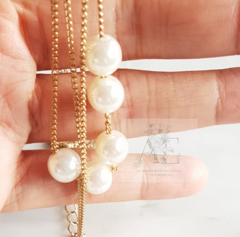 Pearl Necklace Bridal Necklace,Layer Necklace,Layer Necklace Gold,Pearl Jewellery,Y Necklace,Lariat Necklace,Christmas Gift,Birthday Gift