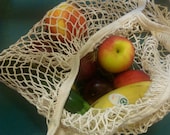 Cotton Market Bag Zero Waste Eco Friendly Sustainable String Shopping Bag French Market Style Boho Grocery Bag