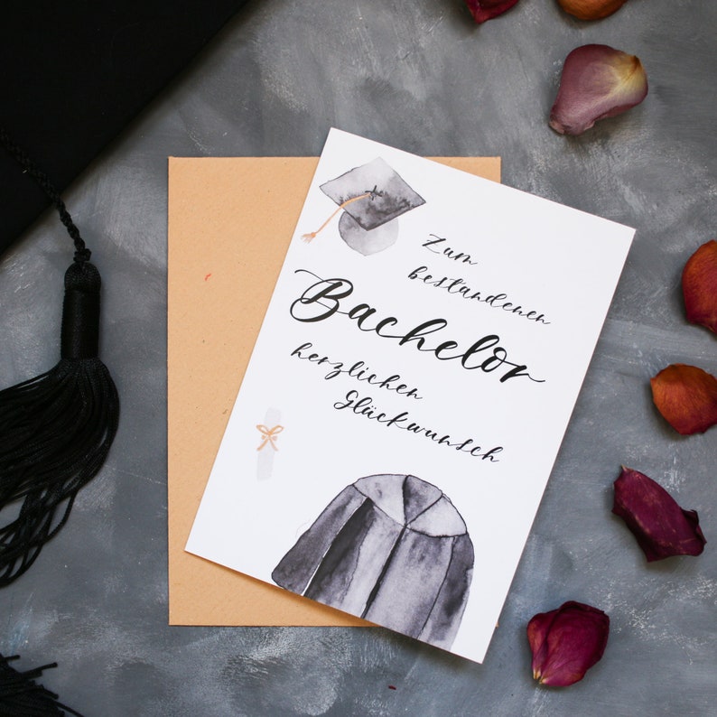 Alls Gute zum Bachelor / Master Abschluss Karte zum | Etsy
