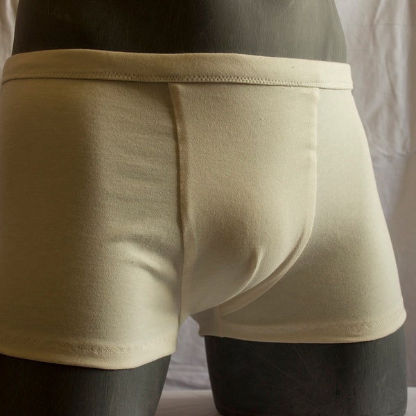 Boxer homme coton biologique, production artisanale, anti-allergique, uniquement en coton, respirant, sans colorants, sans agents de blanchiment, sans élasthanne