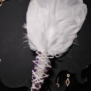 Beautiful &quot;Air Magic&quot; Serenity White Smudging wand, Purification & Cleansing wand, For Cleansing and clearing space, 11&quot;-12&quot; Smudging wand