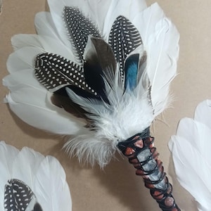 Smudge feather for Clarity and Blessings, smudging tool, smudging fan, smudge fan, smudge feather, clearing negative spaces, smudge wand