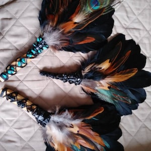 Beautiful Goose with Rooster Smudge feathers, Peacock Smudge wands, Smudging feathers  Cleansing wand, clearing space, smudging tools