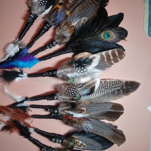 New!! Mini Smudge fans, Smudge feathers, Smudging, Smudge feather, clearing space, spiritual tool