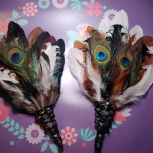 Earth Magic" Curly Goose Smudge feather wand, smudge feathers, cleansing wand, Smudge fan, smudging wand, sage zdjęcie 7
