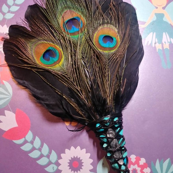 12" Smudging  Fans/Wands Simple yet powerful for Cleansing and Clearing Negative Space,Smudge feathers, smudging, smudge,spirtual tools