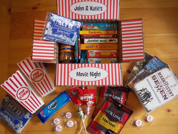 Movie Night Gift Basket Birthday Gift Box Graduation Gift Etsy Movie Night Gift Basket Birthday Gift Box Graduation Gift Etsy