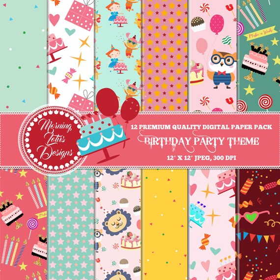 birthday invitations digital paper birthday party birthday etsy