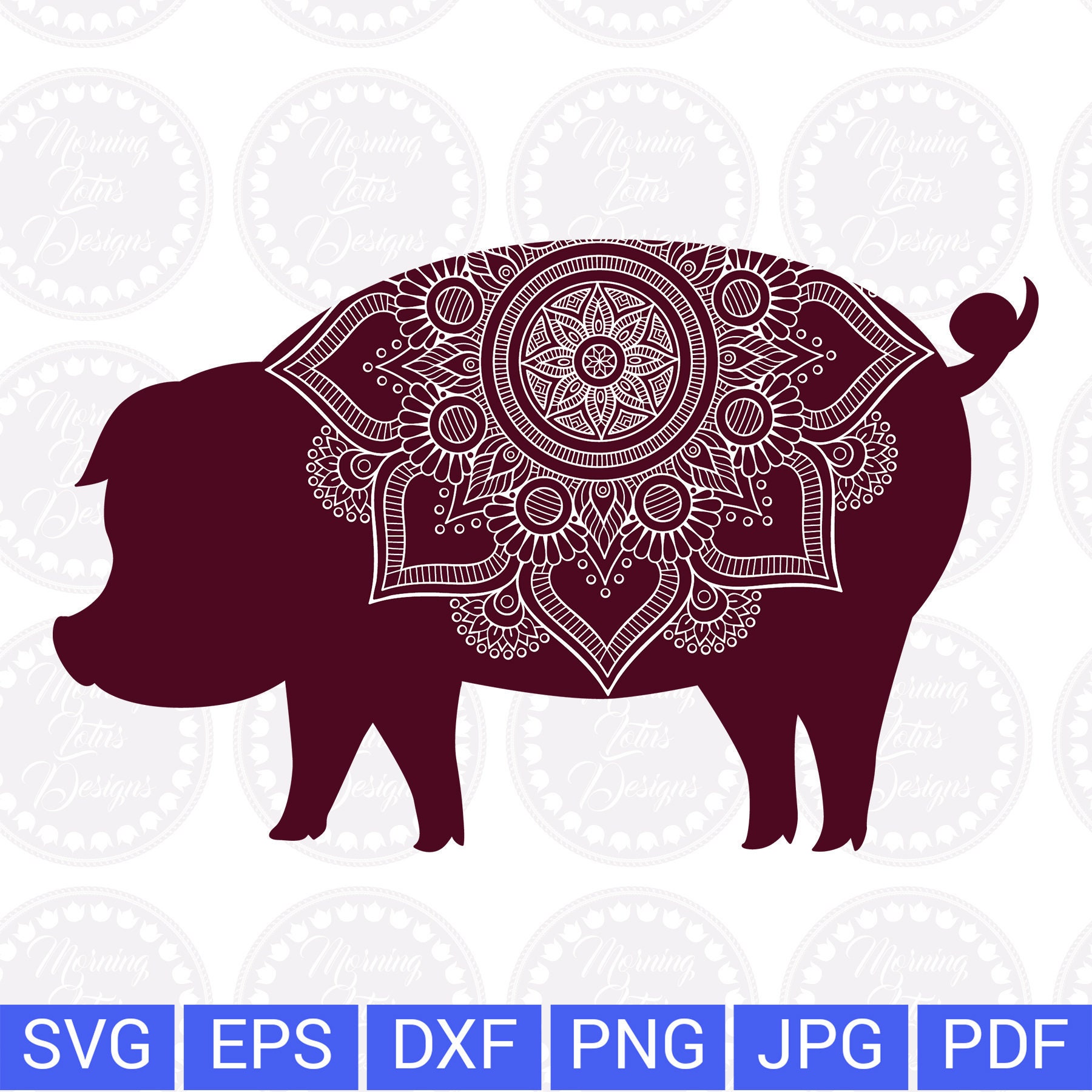 Download Geometric Mandala Pig Svg