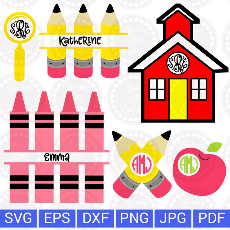 Download Back to school svg Monogram svg Pencil monogram svg ...