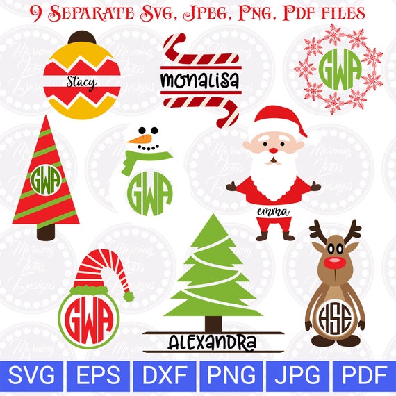 Download Christmas Monogram Svg Christmas Svg Monogram Frame Svg Etsy