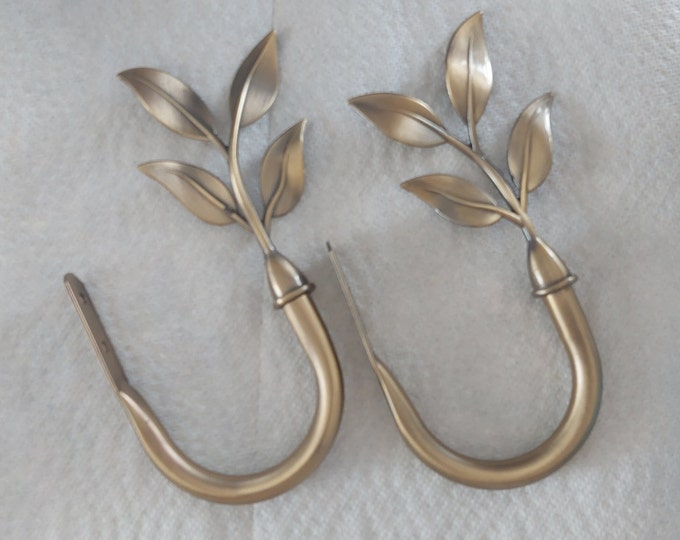 Leaf Style Curtain Holdbacks With Bronze Finish Etsy