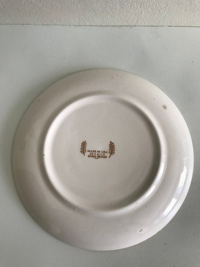 Homer Laughlin Golden Wheat Saucer Plate 22K Gold Trim