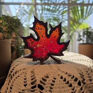 Ahornblatt, Herbstdekorationen, Dichroic Glaskunst, Herbst Dekor, Glasblatt