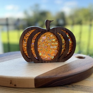 Pumpkin, Dichroic Glass Art, Fall Holiday Decor, Home Decorations, Glass Pumpkin Art