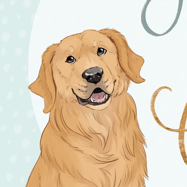 titled Heart of Gold Golden retriever canvas art print for dog lovers