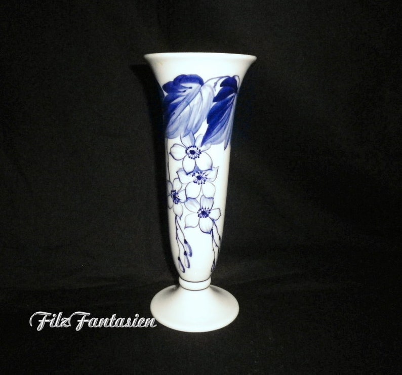 Vintage Vase Hutschenreuther Selb 1940er Jahre, Blumenvase, Art Deko, Vase mit Blütenmotiv Bild 1