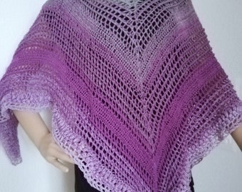 Crocheted stole, shawl, triangular scarf, crochet scarf