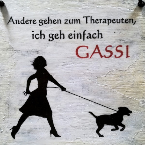 Dekoschild Shabby Chic, Holzschild Spruch Hunde, Türschild