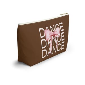 Dance Bag Accessory Pouch w T-bottom, Dancer Gift Makeup Bag Cosmetic Pouch, Dance Team Coquette Organizer, Small Storage Case Clutch Gift
