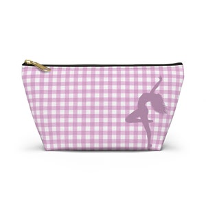 Dance Makeup Bag Dance Team Bag Accessory Pouch Dance Competition Bag Checkerboard Bag Pink Makeup Pouch