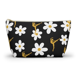 Dancer makeup bag Dancer makeup pouch Floral makeup bag Dance team gift Dance team bag