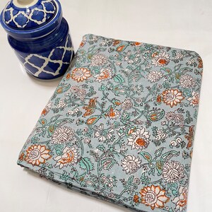 Grey Floral Print, Soft Fabric, Sustainable Fashion, 100% Cotton, Sewing Fabric, Dress Material By Yard