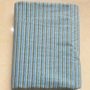 Blue And Green Striped Print Fabric, Sustainable Fashion, 100% Cotton, Dress Material By Yard