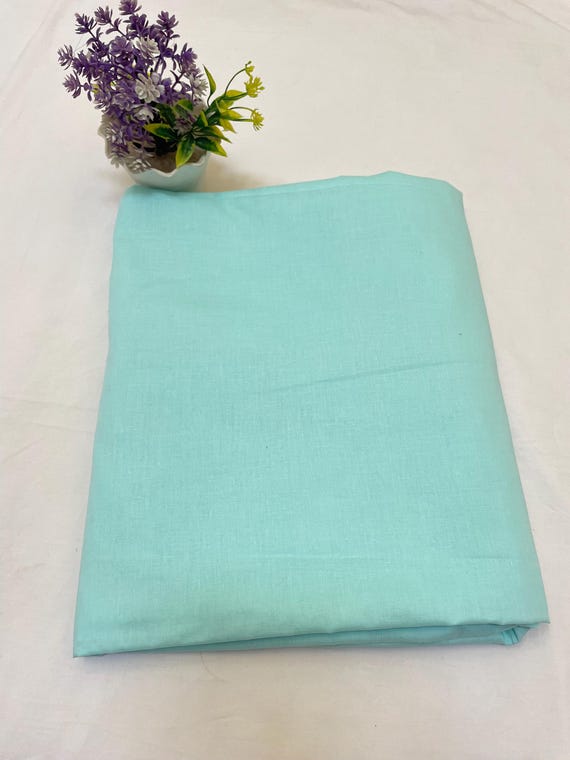 Sky Blue Plain Fabric, Pure Cotton, Soft Fabric, Sustainable Fashion, 100% Cotton, Sewing Fabric, Dress Material by Yard