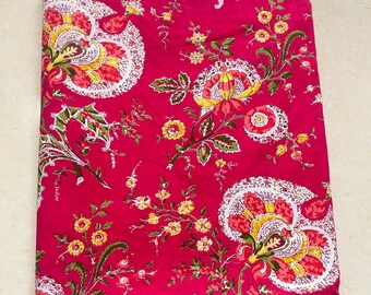 Pink And White Floral Print Fabric, Soft Fabric, Sustainable Fashion, 100% Cotton, Sewing Fabric, Dress Material By Yard