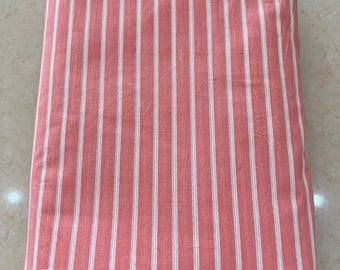 Pink And White Striped Print Fabric, Soft Fabric, Sustainable Fashion, 100% Cotton, Sewing Fabric, Dress Material By Yard