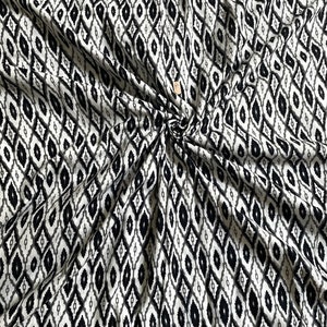 Black Ikat Print ,Soft Fabric, Sustainable Fashion, 100% Cotton, Sewing Fabric, Dress Material By Yard