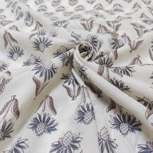 Floral Fabric, Sustainable Fashion 100% Cotton, Sewing Fabric, Dress Material By Yard