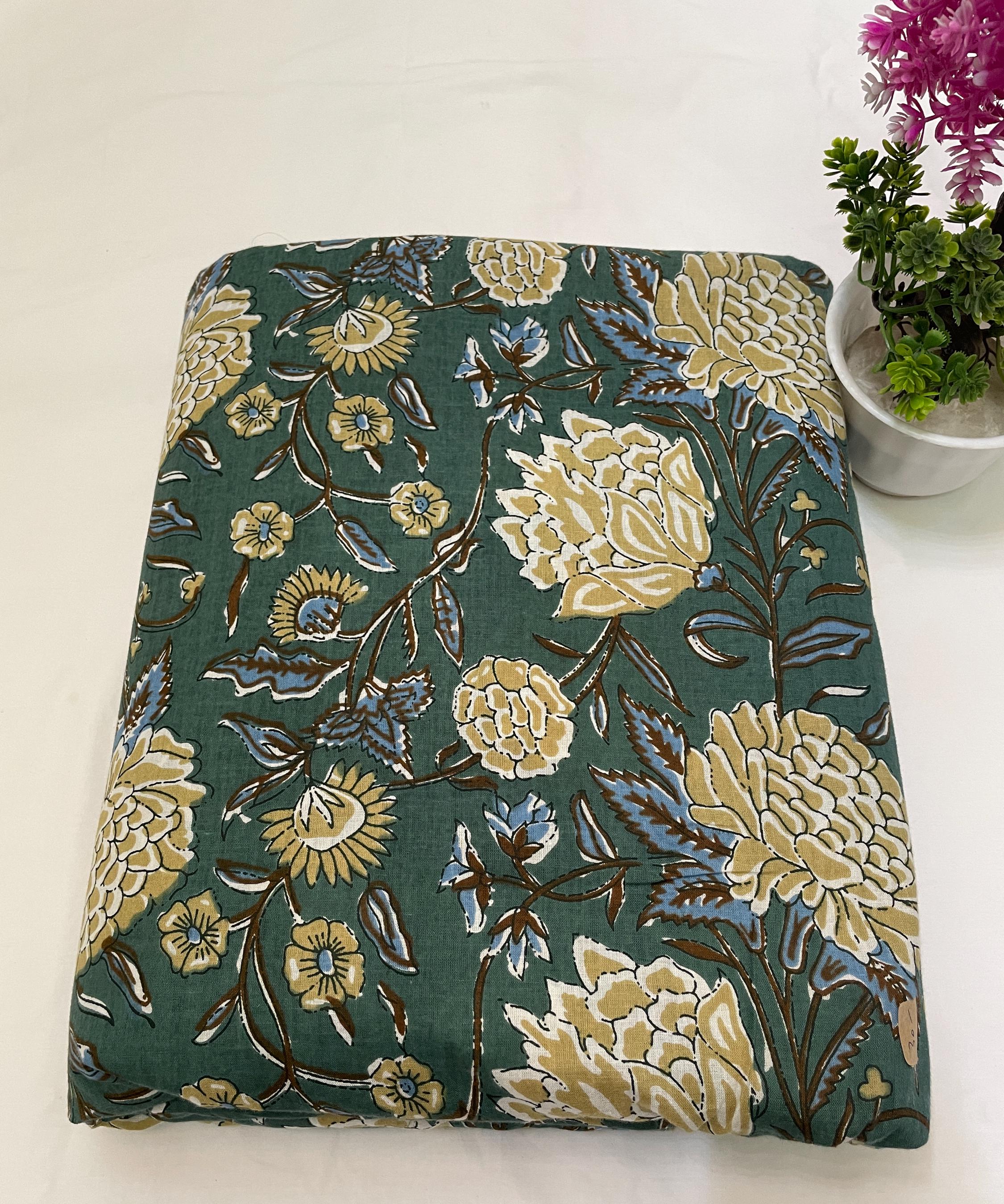 Green Floral Print Fabric, Sustainable Fashion, 100% Cotton, Sewing Fabric,  Dress Material by Yard - Etsy