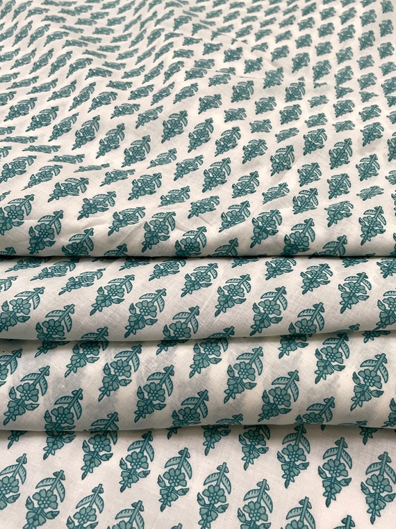 Sky Blue Small Motives Soft Fabric, Sustainable Fashion, 100% Cotton,  Sewing Fabric, Dress Material by Yard - Etsy